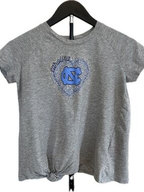 Rivalry Threads Girls University North Carolina (UNC) Tee w/ Heart - Grey & Blue